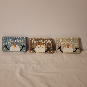 Snowman Decorative Blocks Set